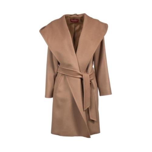 Korte wollen wikkeljas met capuchon Max Mara Studio , Brown , Dames