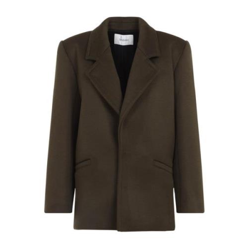 Dubbele Jas in Khaki Groen Saint Laurent , Green , Dames