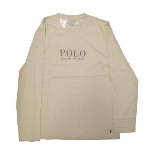 Lange Mouw Polo Shirt voor Mannen Ralph Lauren , Beige , Heren