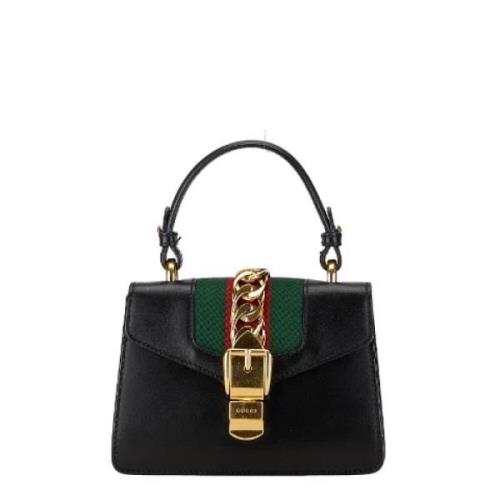 Pre-owned Leather handbags Gucci Vintage , Black , Dames