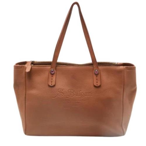 Pre-owned Leather totes Bvlgari Vintage , Brown , Dames