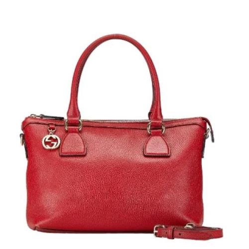 Pre-owned Leather handbags Gucci Vintage , Red , Dames