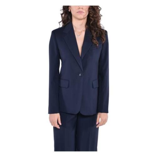 Wollen Stretch Blazer met Inkeping Revers Max Mara Weekend , Blue , Da...