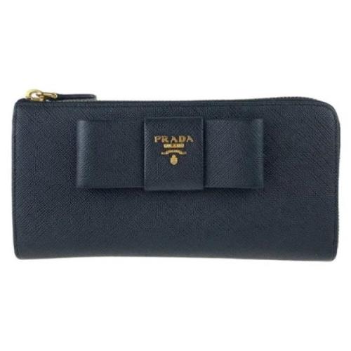 Pre-owned Leather wallets Prada Vintage , Black , Dames