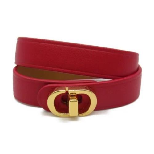 Pre-owned Leather bracelets Dior Vintage , Red , Dames