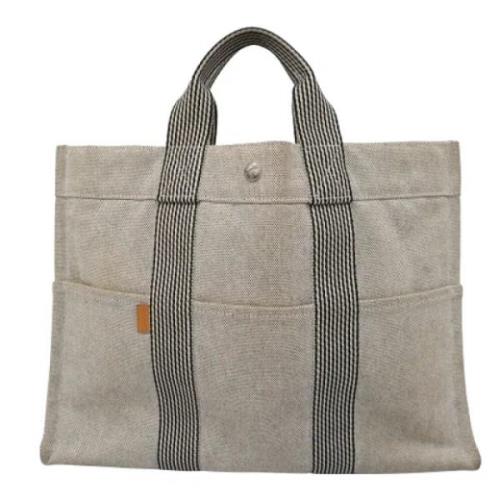 Pre-owned Canvas handbags Hermès Vintage , Gray , Dames