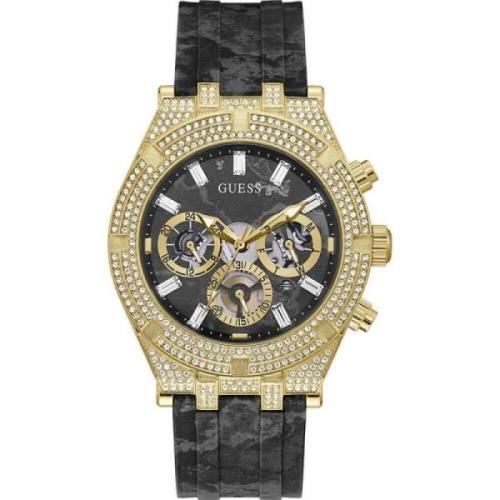 Gouden Roestvrij Stalen Quartz Herenhorloge Guess , Yellow , Heren