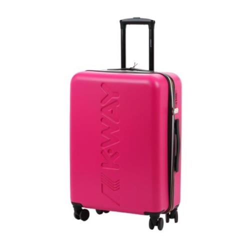 Stevige Reistrolley met Vier Wielen K-Way , Pink , Unisex