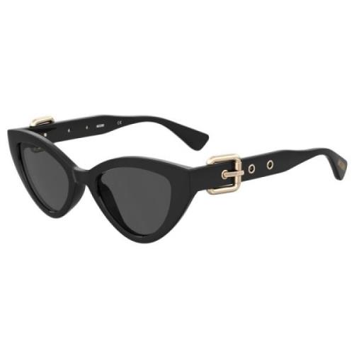 Zwarte Acetaat Dames Zonnebril Moschino , Black , Dames