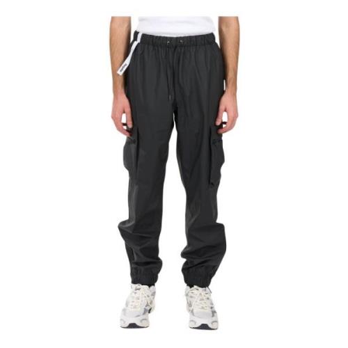 Utility Cargo Broek met Elastische Taille Rains , Black , Heren