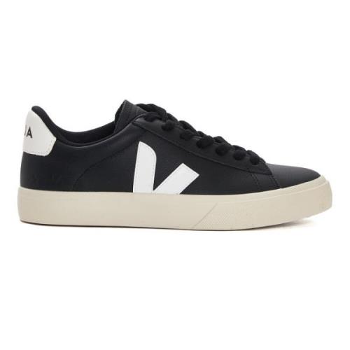 Zwart Wit Leren Sneakers Aw24 Veja , Black , Dames