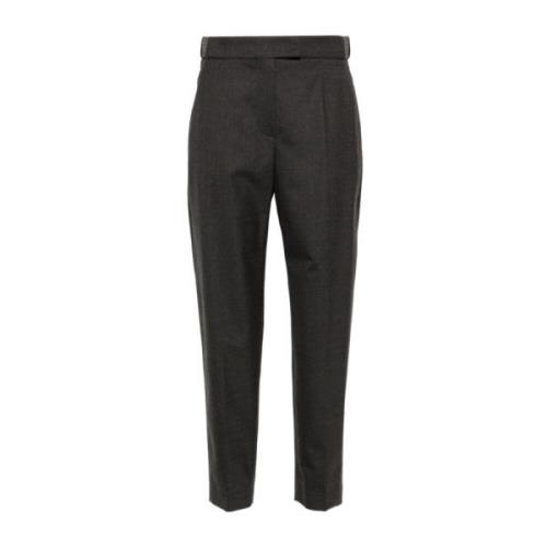 Donkergrijze Flanellen Broek Brunello Cucinelli , Black , Dames