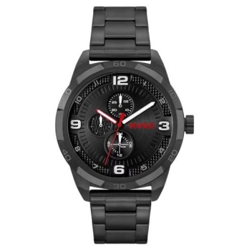 Roestvrijstalen zwart herenhorloge Hugo Boss , Black , Heren