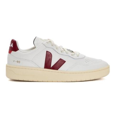 Witte Marsala Leren Sneakers Veja , White , Heren