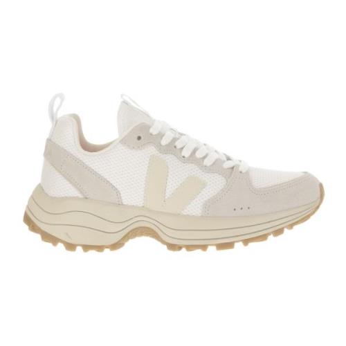 Leren Sneakers met Mesh Applicaties Veja , White , Dames