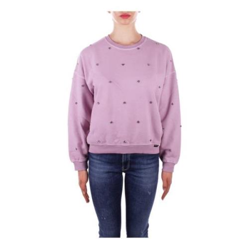 Lila Sweater met Strass Details Pinko , Purple , Dames