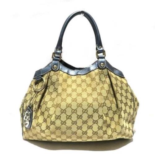 Pre-owned Canvas handbags Gucci Vintage , Beige , Dames