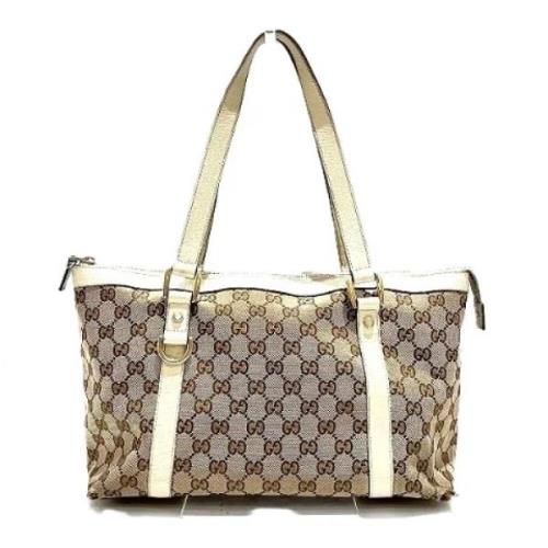 Pre-owned Canvas handbags Gucci Vintage , Beige , Dames