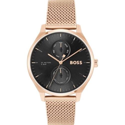 Roestvrijstalen kwarts herenhorloge roze Hugo Boss , Pink , Heren