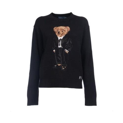 Teddy Bear Jacquard Polo Shirt Polo Ralph Lauren , Black , Dames