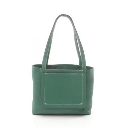 Pre-owned Leather totes Hermès Vintage , Green , Dames