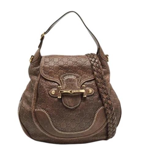 Pre-owned Leather gucci-bags Gucci Vintage , Brown , Dames