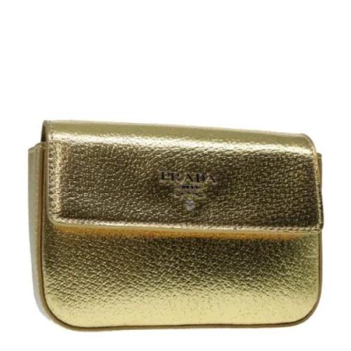 Pre-owned Leather pouches Prada Vintage , Yellow , Dames