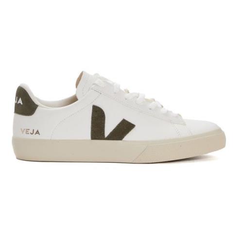 Witte Khaki Leren Sneakers Aw24 Veja , White , Heren