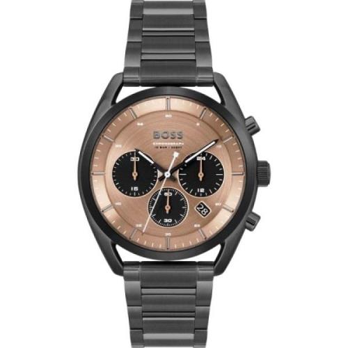 Roestvrijstalen zwart herenhorloge Hugo Boss , Black , Heren