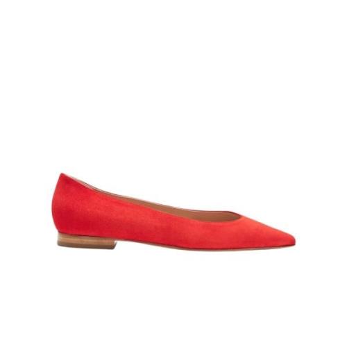 Rode Suède Ballet Flats Scarosso , Red , Dames