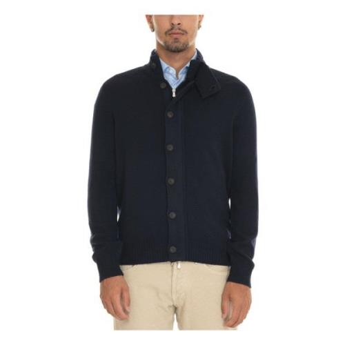 Stijlvolle Cardigan Sweater voor Mannen Gran Sasso , Blue , Heren