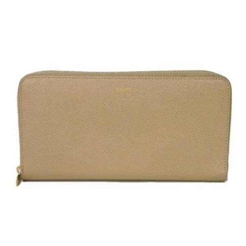 Pre-owned Leather wallets Celine Vintage , Beige , Dames