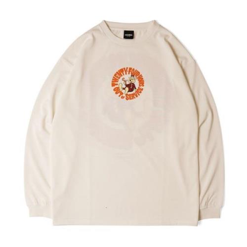 Wit Katoenen Longsleeve T-Shirt Manastash , White , Heren