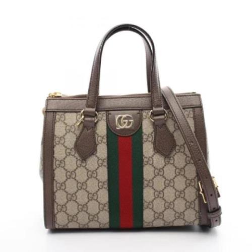 Pre-owned Leather handbags Gucci Vintage , Beige , Dames