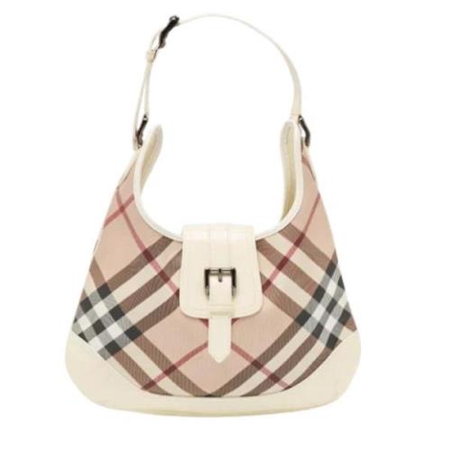 Pre-owned Leather shoulder-bags Burberry Vintage , Beige , Dames