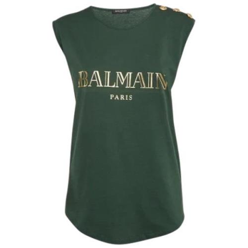 Pre-owned Fabric tops Balmain Pre-owned , Green , Dames