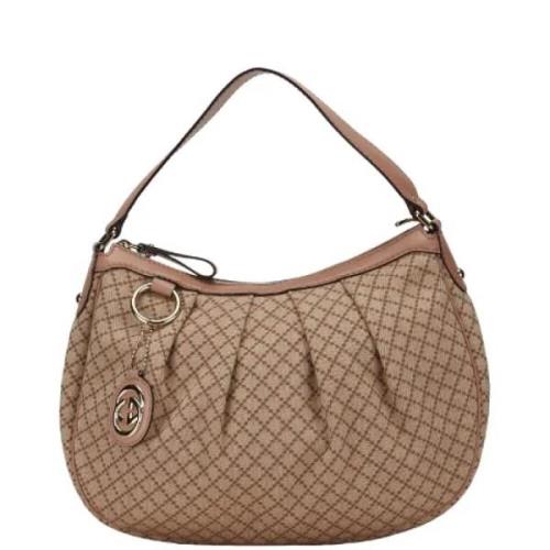 Pre-owned Canvas handbags Gucci Vintage , Beige , Dames