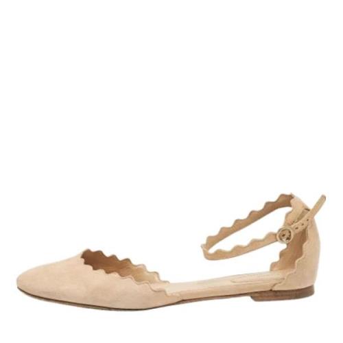 Pre-owned Suede flats Chloé Pre-owned , Beige , Dames