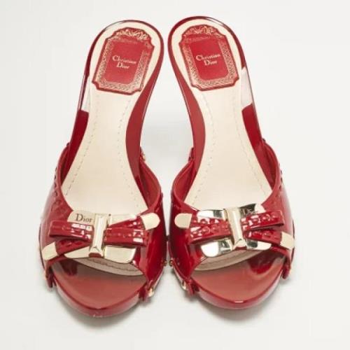 Pre-owned Leather sandals Dior Vintage , Red , Dames