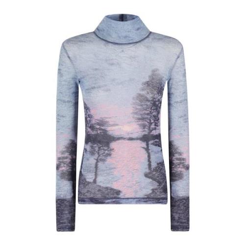 Mesh High Neck Top Maison Kitsuné , Multicolor , Dames