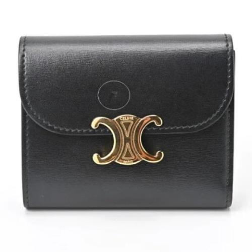 Pre-owned Leather wallets Celine Vintage , Black , Dames