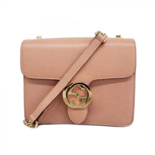 Pre-owned Leather shoulder-bags Gucci Vintage , Pink , Dames