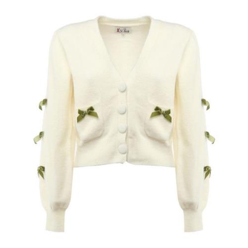 Cardigan met knoopsluiting en contrasterende strikken MC2 Saint Barth ...