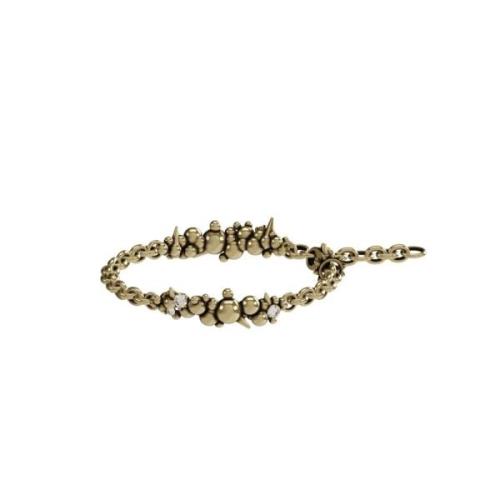 Armband met kralen, spikes en gouden diamanten John Richmond , Brown ,...