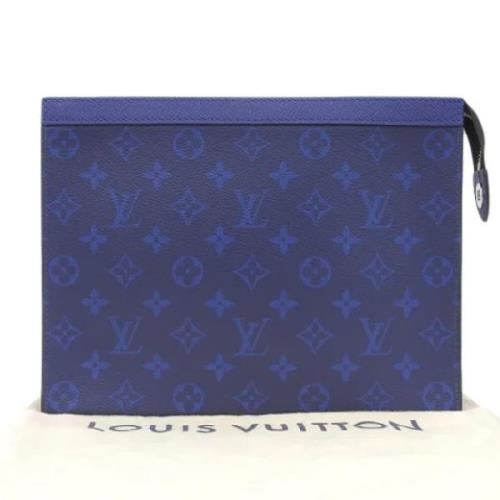 Pre-owned Canvas clutches Louis Vuitton Vintage , Blue , Heren