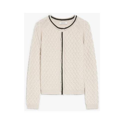 Wollen kasjmier vest met diamantpatroon Max Mara , Beige , Dames