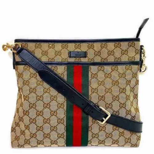 Pre-owned Canvas shoulder-bags Gucci Vintage , Beige , Dames