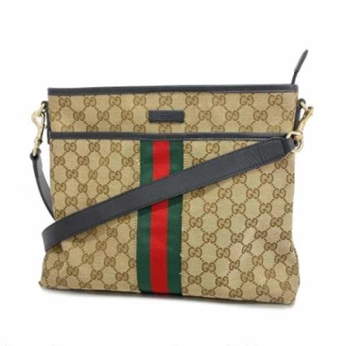 Pre-owned Canvas shoulder-bags Gucci Vintage , Beige , Dames