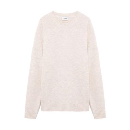 Witte Katoenen Crew Neck Sweater Amish , White , Heren