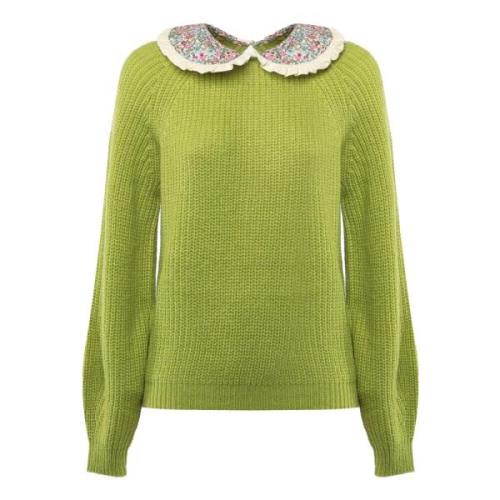 Calia Sweater met Pofmouwen MC2 Saint Barth , Green , Dames